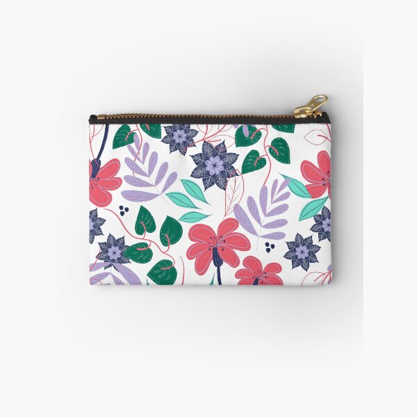 Item preview, Navy purple pink and mint flowers and leaves designed and sold by FiTambling.