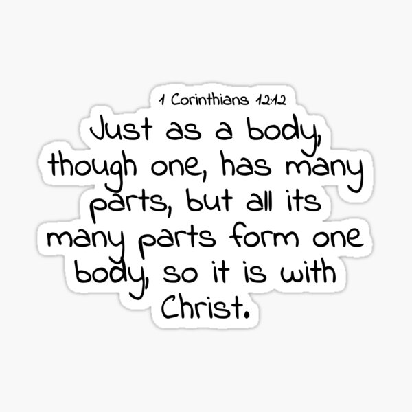 "Bible verse 1 Corinthians 1212" Sticker for Sale by john316