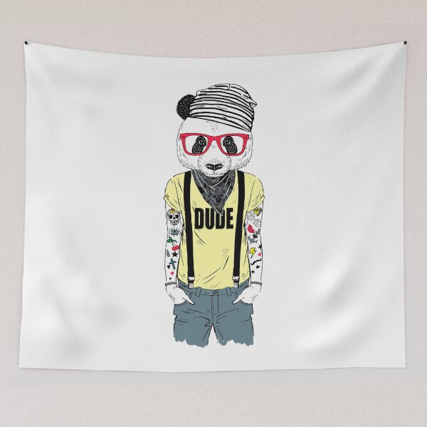 Item preview, Tattooed panda hipster boy designed and sold by AnimalsFashion.