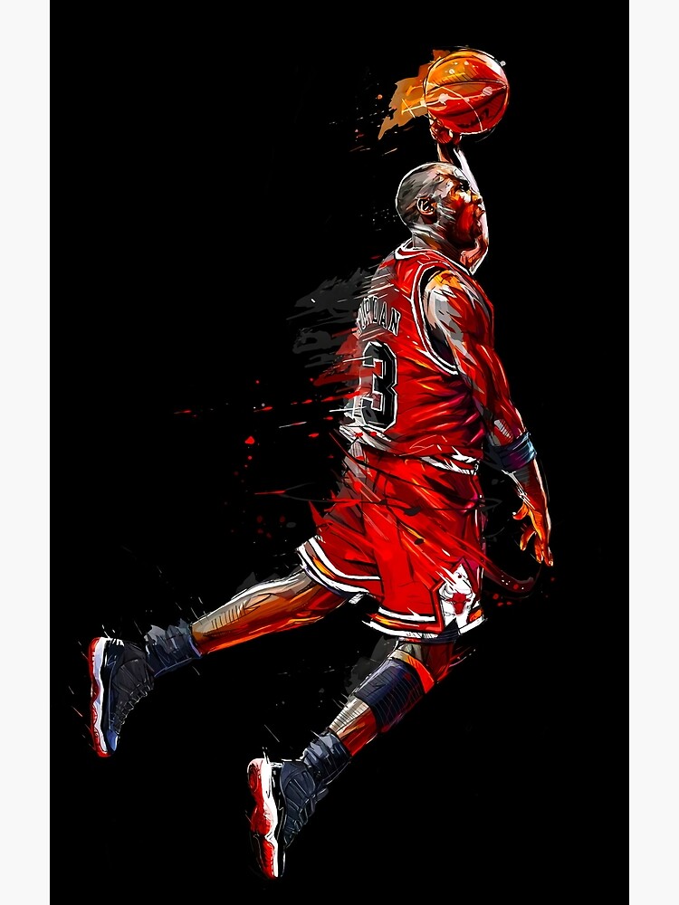Discover Basketball Michel Jordan Premium Matte Vertical Poster