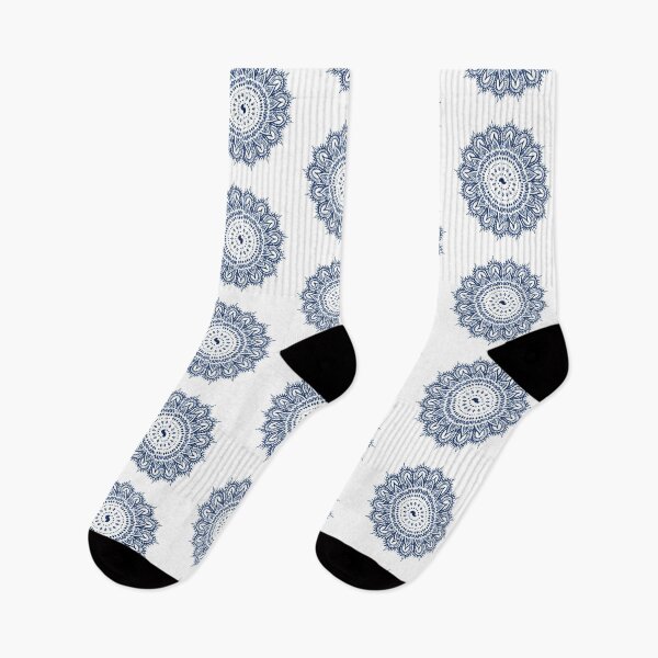 Item preview, Flower Mandala Pattern in Navy Blue designed and sold by maiemarielane.