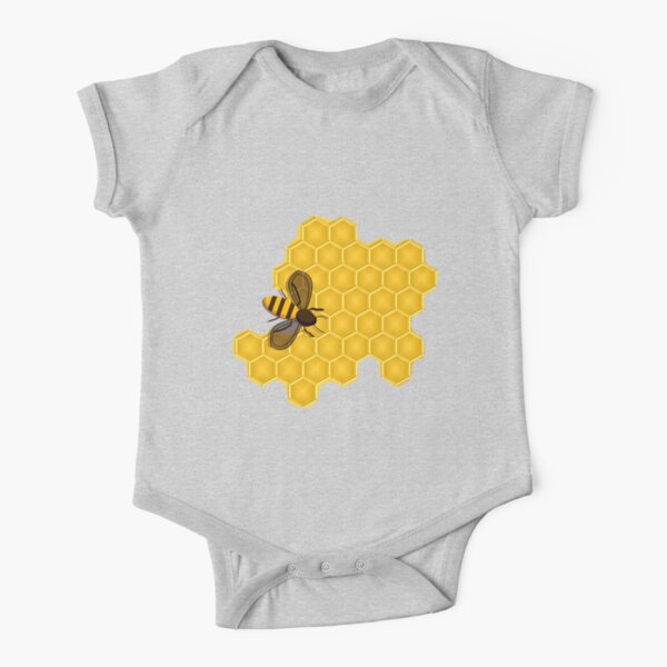 Honeybee on a Honeycomb Short Sleeve Baby One-Piece
