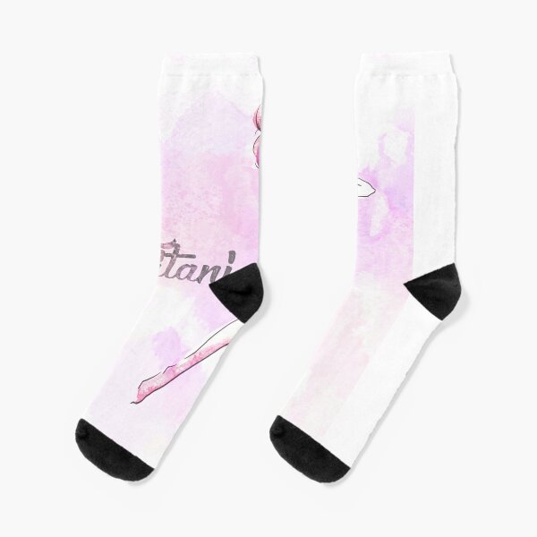 Watercolor Exotic Pole Dancer - Pink Titanic Socks