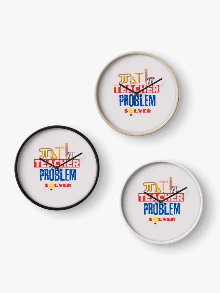 Thumbnail 3 of 4, Clock, Problem Solver Math Teacher designed and sold by Eman4design.