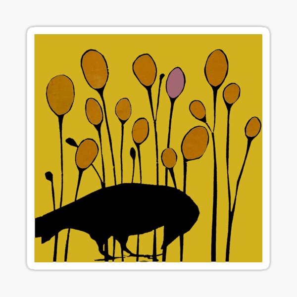 secondseed collage crow and pods Sticker