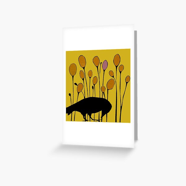 secondseed collage crow and pods Greeting Card
