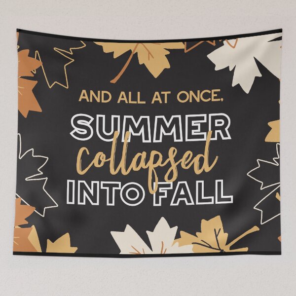 Item preview, Golden Brown Autumn Maple Leaves Quotes & Pattern Dark Ver II designed and sold by FlinArt.