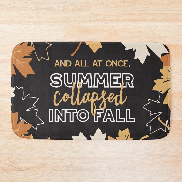 Item preview, Golden Brown Autumn Maple Leaves Quotes & Pattern Dark Ver II designed and sold by FlinArt.