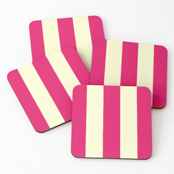 Item preview, Large RASPBERRY and CREAM Vertical STRIPES designed and sold by RachelMacht.