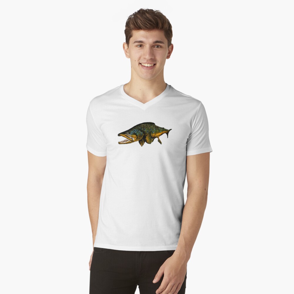 Vista previa del artículo con la obra «Camiseta de cuello en V», diseñado y vendido por Kathrynshaw.