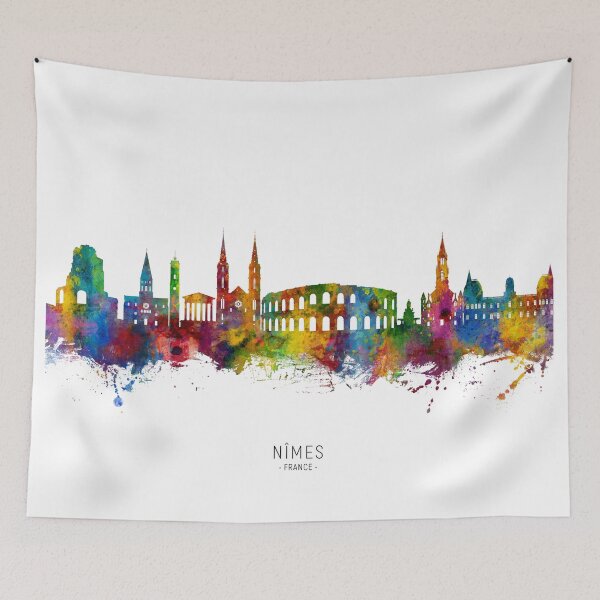 Item preview, Nîmes France Skyline designed and sold by ArtPrints.