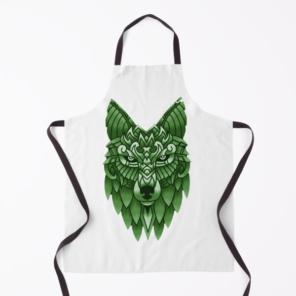 Item preview, wolf art green designed and sold by wolvoo.