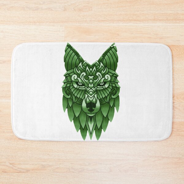 Item preview, wolf art green designed and sold by wolvoo.