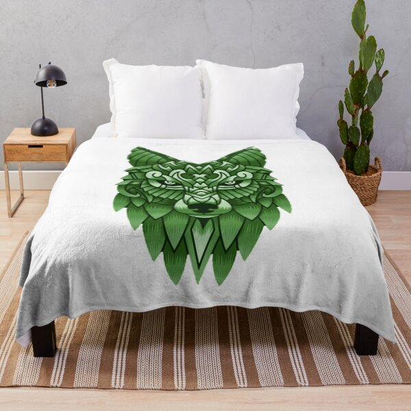 Item preview, wolf art green designed and sold by wolvoo.