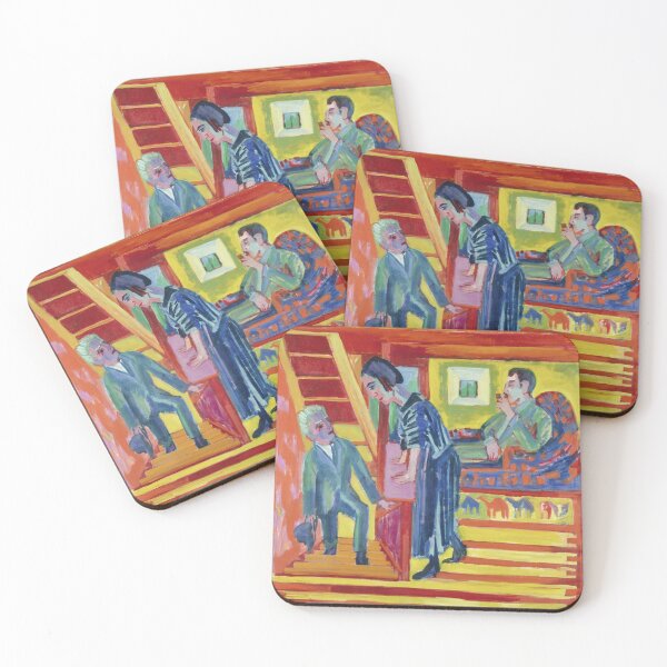 Item preview, The Visit - Couple and Newcomer (1922) by Ernst Ludwig Kirchner designed and sold by Ben2128.