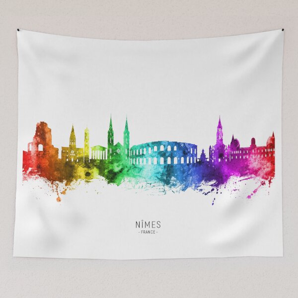 Item preview, Nîmes France Skyline designed and sold by ArtPrints.