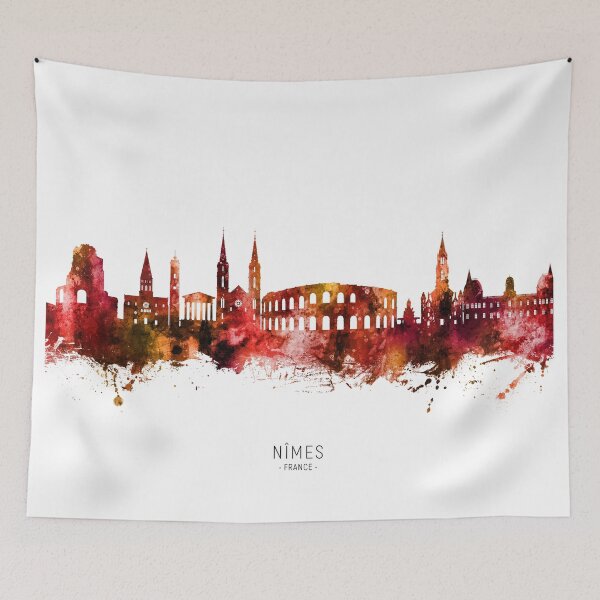 Item preview, Nîmes France Skyline designed and sold by ArtPrints.