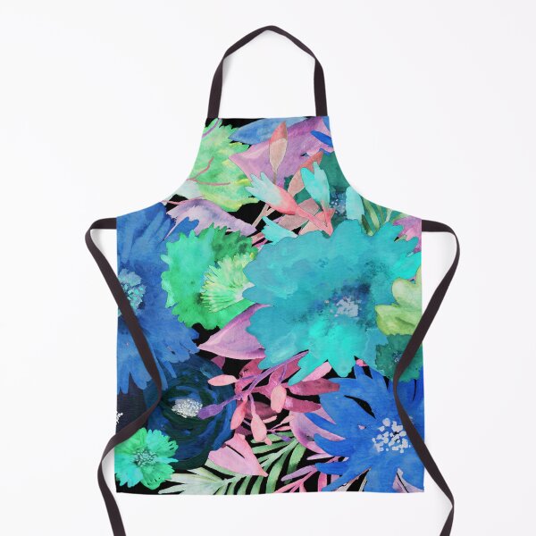 Item preview, Floral Medley 1 Blue Turquoise Green Black Pink designed and sold by AlteredAtelier.