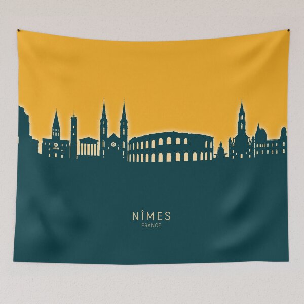 Item preview, Nîmes France Skyline designed and sold by ArtPrints.