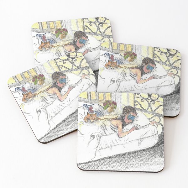 Item preview, Breakfast at Tiffany's, Beauty Nap Watercolor Painting designed and sold by the little fennec.