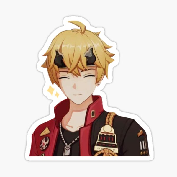 Item preview, Genshin Impact Thoma (Tohma) Smiling Sticker designed and sold by pokeenix.