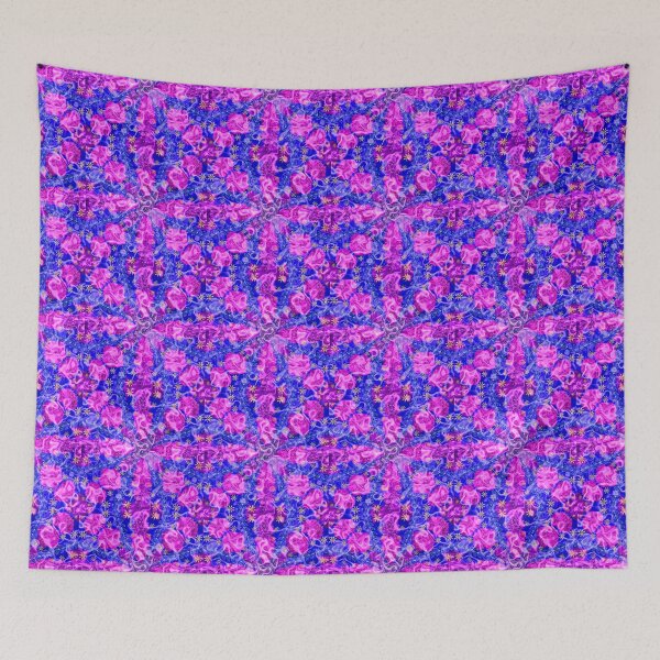 Item preview, Symmetrical foliage and flowers in pink and blue designed and sold by Only1helen.