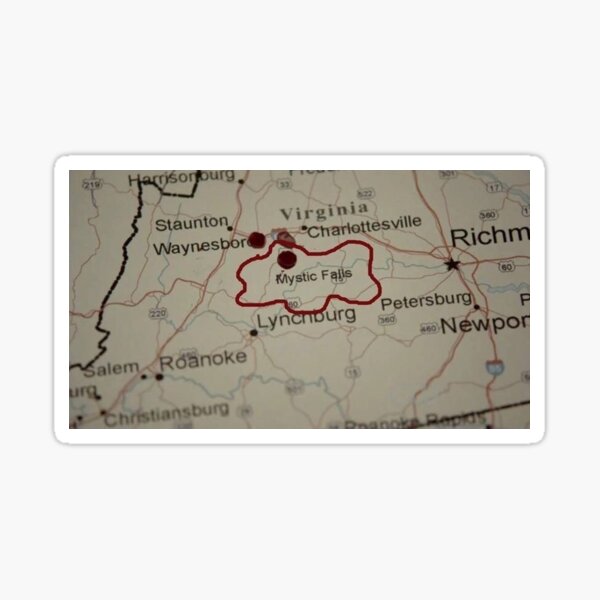 "Mystic falls map " Sticker for Sale by DiorBrush Redbubble
