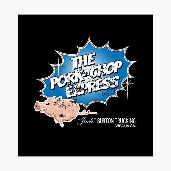 "Pork Chop Express Distressed Blue Variant" Photographic Print by