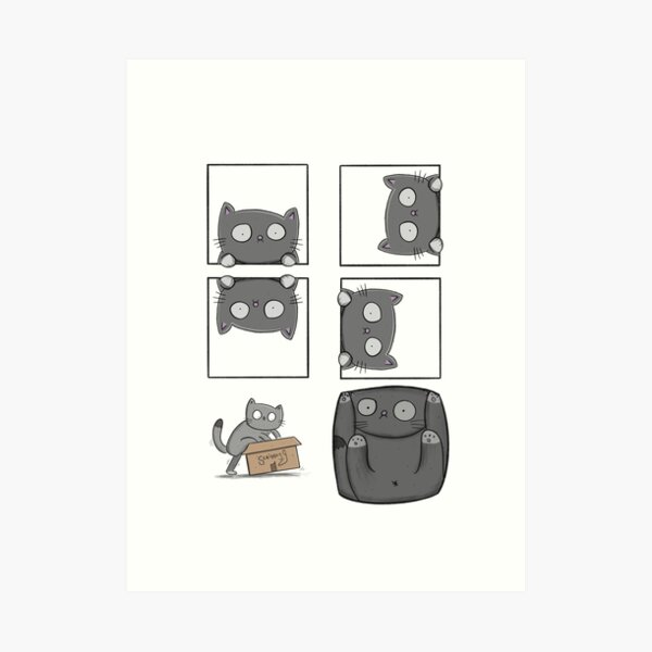 Playing with Panels Cat Comic Art Print