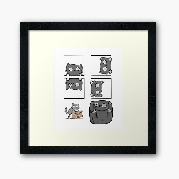 Playing with Panels Cat Comic Framed Art Print