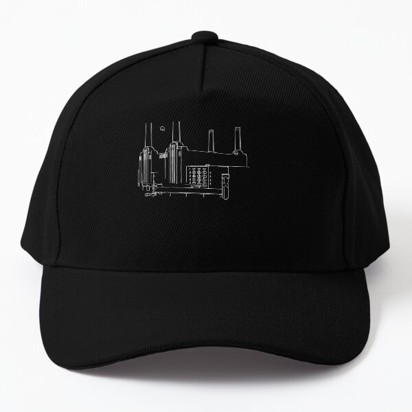 Neu Pink Floyd Tiere Minimalistisch Weiß auf Schwarz Baseball Cap