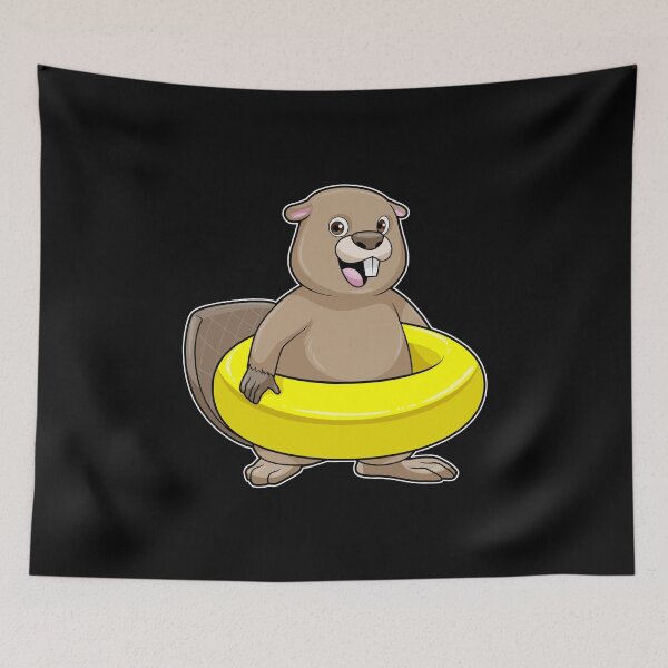 Item preview, Beaver at Swimming with Swim ring designed and sold by Snabdesign84.