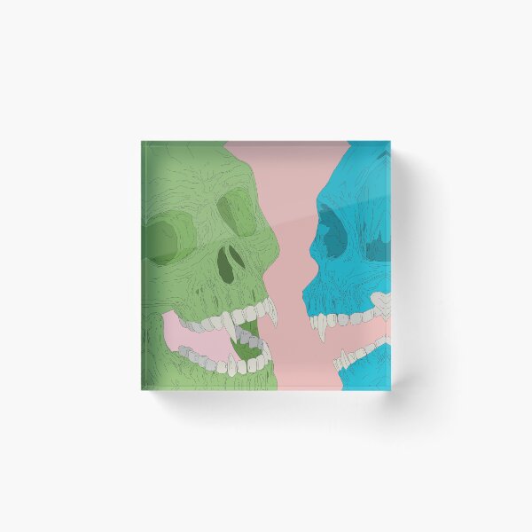 Item preview, Vampire skull original artwork with pink background designed and sold by GorillaBark.