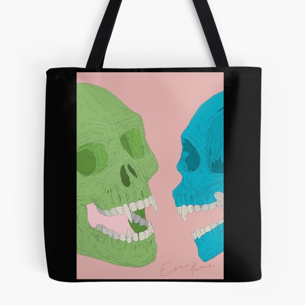 Item preview, Vampire skull original artwork with pink background designed and sold by GorillaBark.
