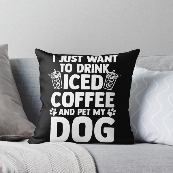 Item preview, I Just Want To Drink Iced Coffee And Pet My Dog Barista designed and sold by Nessshirts.
