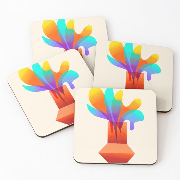 Item preview, Risograph Style Vase with Leaves designed and sold by sjillustrates.