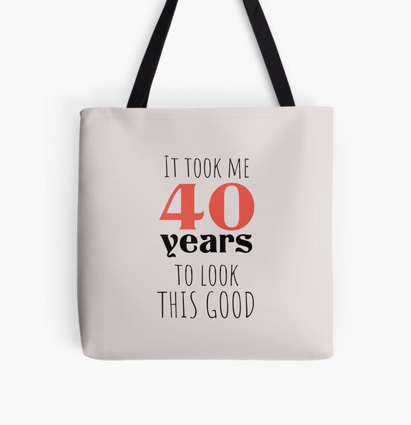 PERSONALISED 40th Birthday Gift Cotton Tote Bag Banner Design 