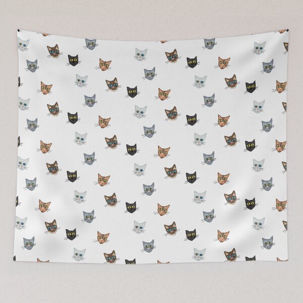 Item preview, Happy Cat Heads Redux designed and sold by JillPillDesign.