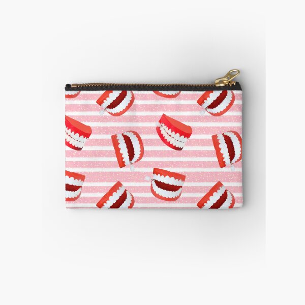 Item preview, Chattering teeth pink stripe on pink bubble background  designed and sold by cityette.