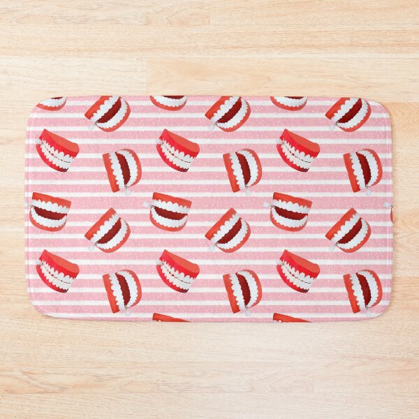 Item preview, Chattering teeth pink stripe on pink bubble background  designed and sold by cityette.