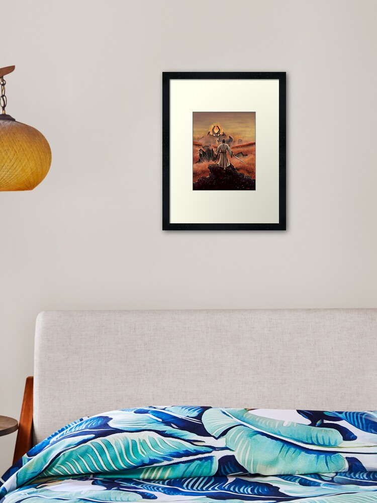 Thumbnail 1 of 7, Framed Art Print, Warrior above the Sea of Fire designed and sold by TannerLail.