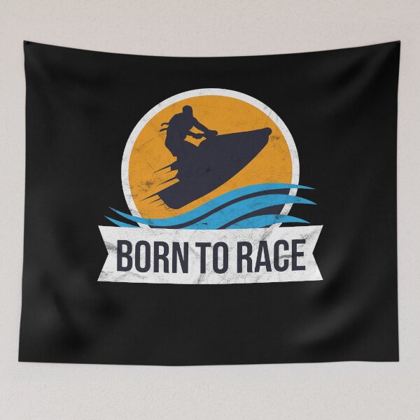 Item preview, Powerboat Racing Jet Ski Born to Race Summer Ocean Design designed and sold by justjonboy.
