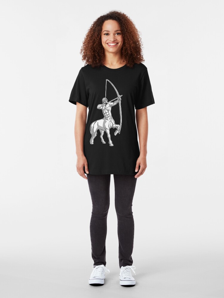 Alternate view of White Centaur Aiming High T-Shirt by Cheerful Madness!! Slim Fit T-Shirt