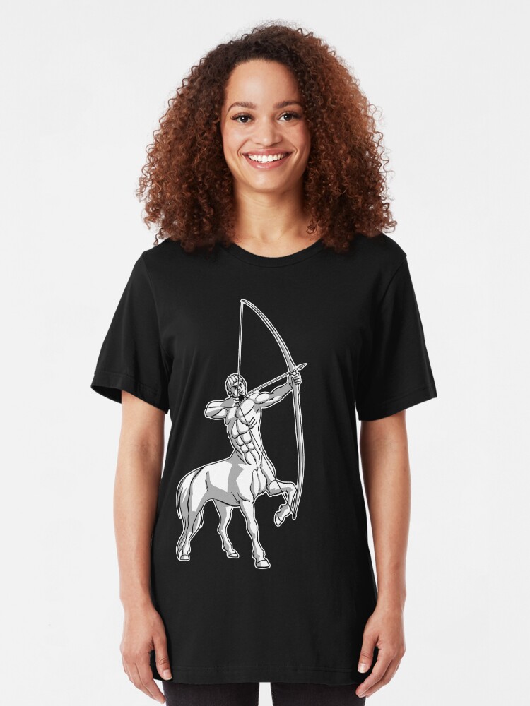 Alternate view of White Centaur Aiming High T-Shirt by Cheerful Madness!! Slim Fit T-Shirt