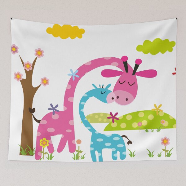 Item preview, African Landscape with Mama Giraffe and her cute son designed and sold by Creaciontrompiz.