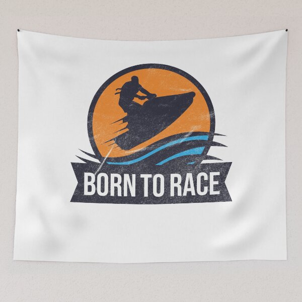 Item preview, Powerboat Racing Jet Ski Born to Race Summer Ocean Design designed and sold by justjonboy.
