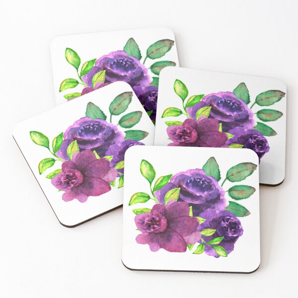 Item preview, Pink&purple floral compositions with green leaves designed and sold by mommercury.