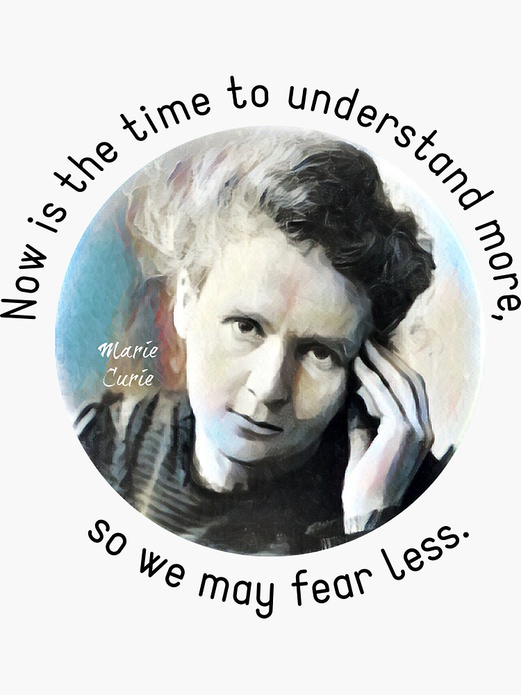 Marie Curie Quote Sticker By Martini Four Redbubble