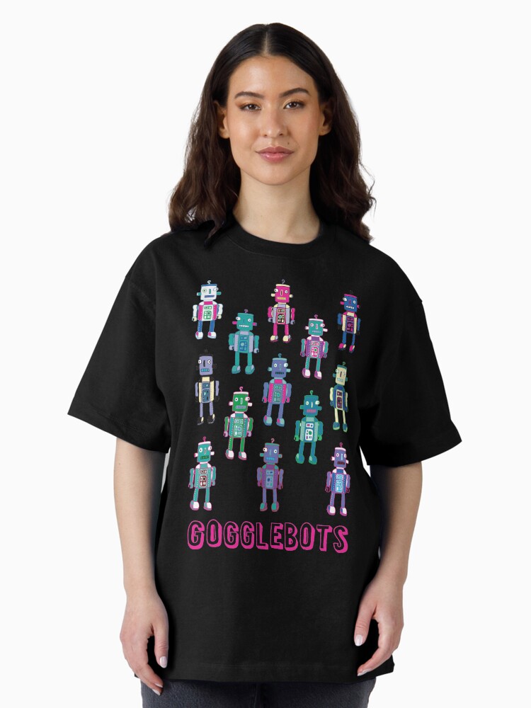 Thumbnail 2 of 7, Oversized T-Shirt, GoggleBots - robot pattern - fun pattern by Cecca Designs designed and sold by Cecca-Designs.