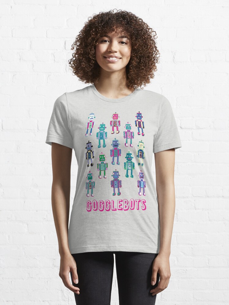 Alternate view of GoggleBots - robot pattern - fun pattern by Cecca Designs Essential T-Shirt